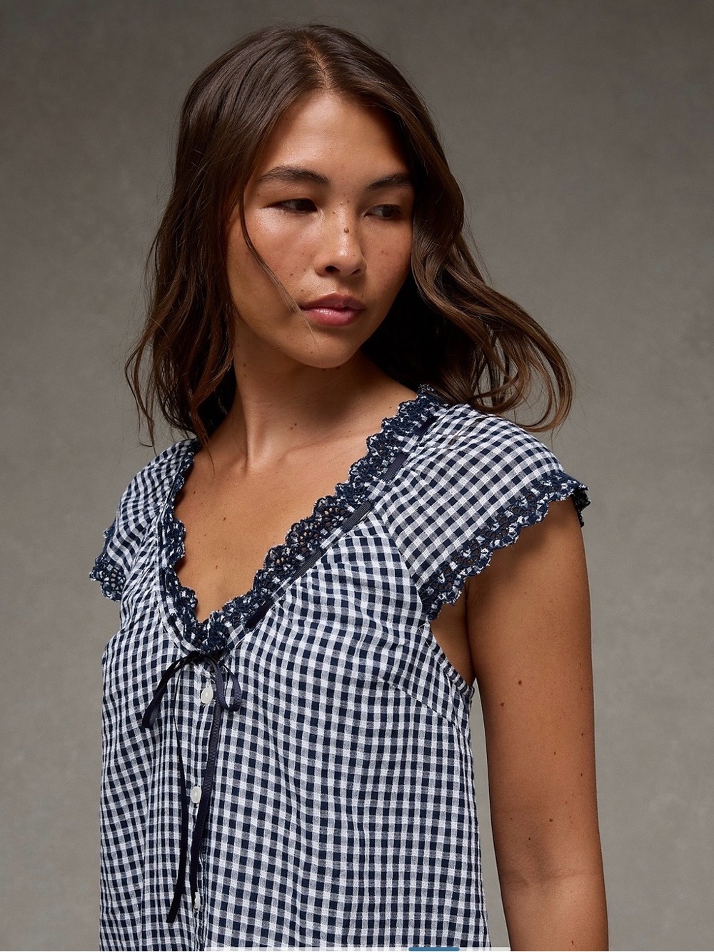 AE V-Neck Ruffled Button-Up
Mini Dress - Picture 5 of 7